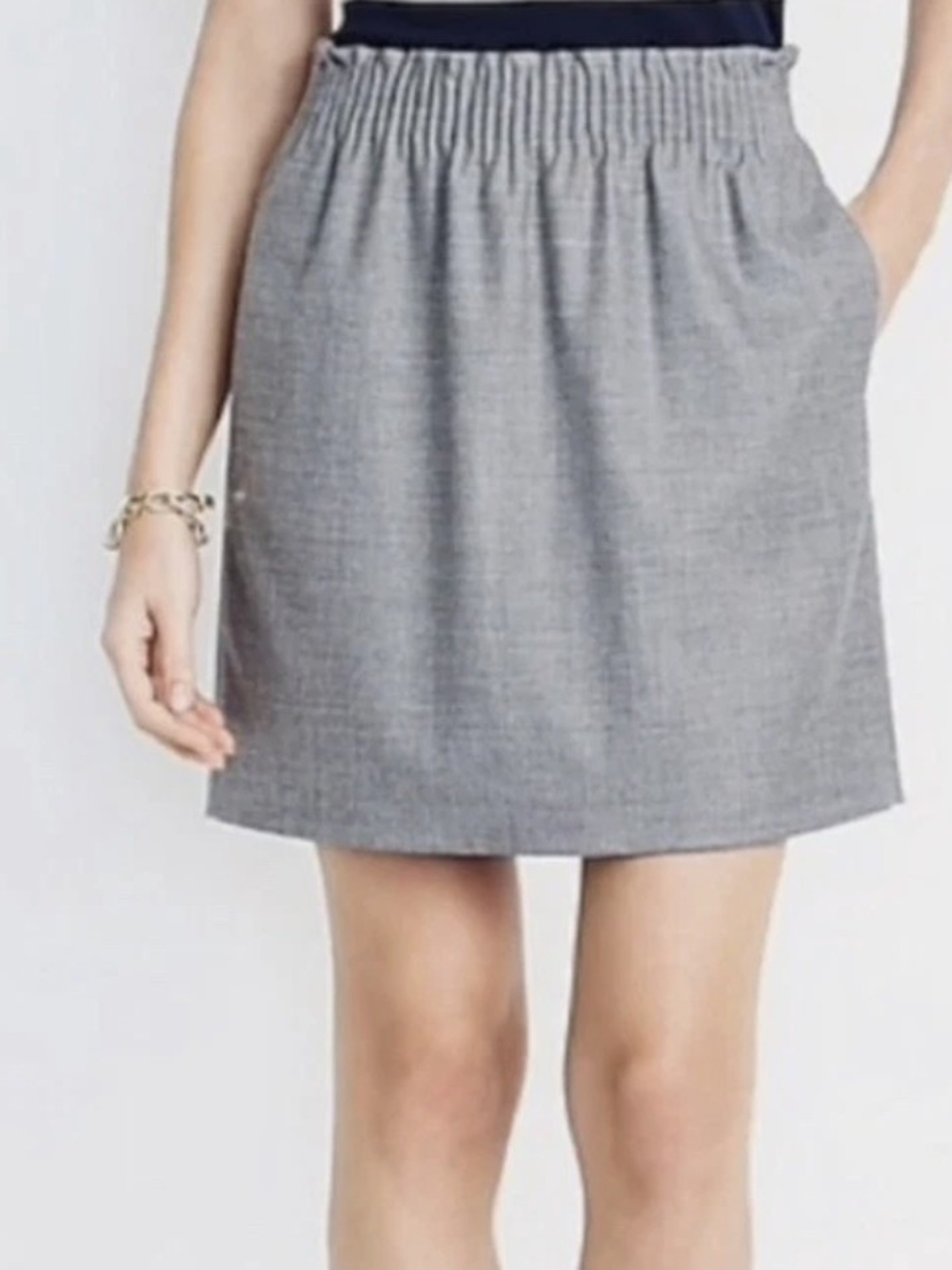 Jcrew Elastic-Waist Gray Casual Skirt